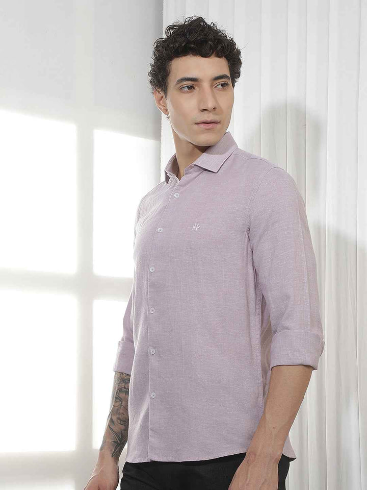 Purple Casual Linen Shirt