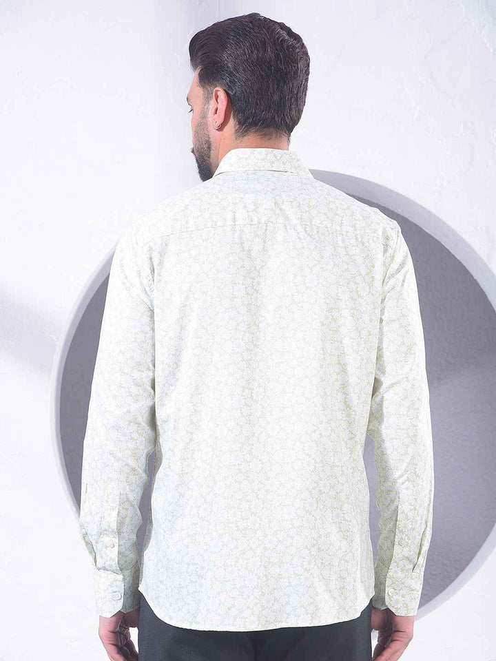 Green Floral Print Modal Shirt