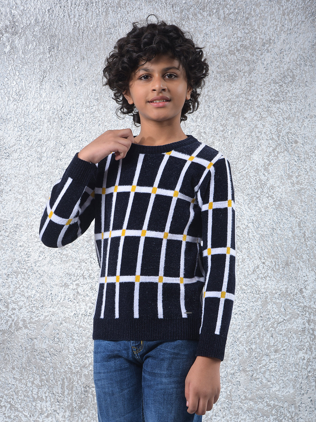 Bold Signal Black Checked Sweater