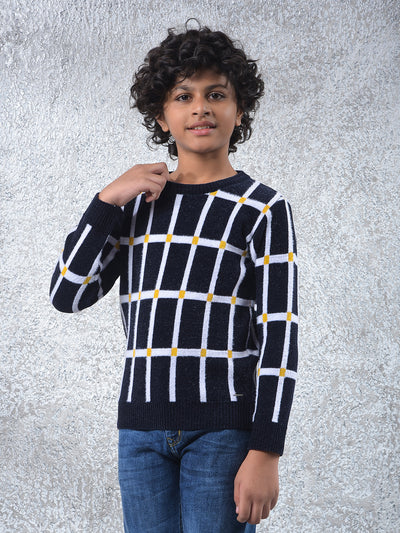 Bold Signal Black Checked Sweater