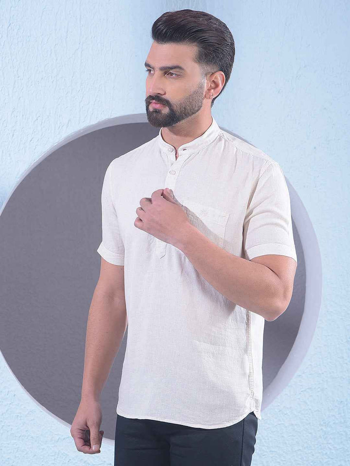 Elegant Beige Linen Kurta