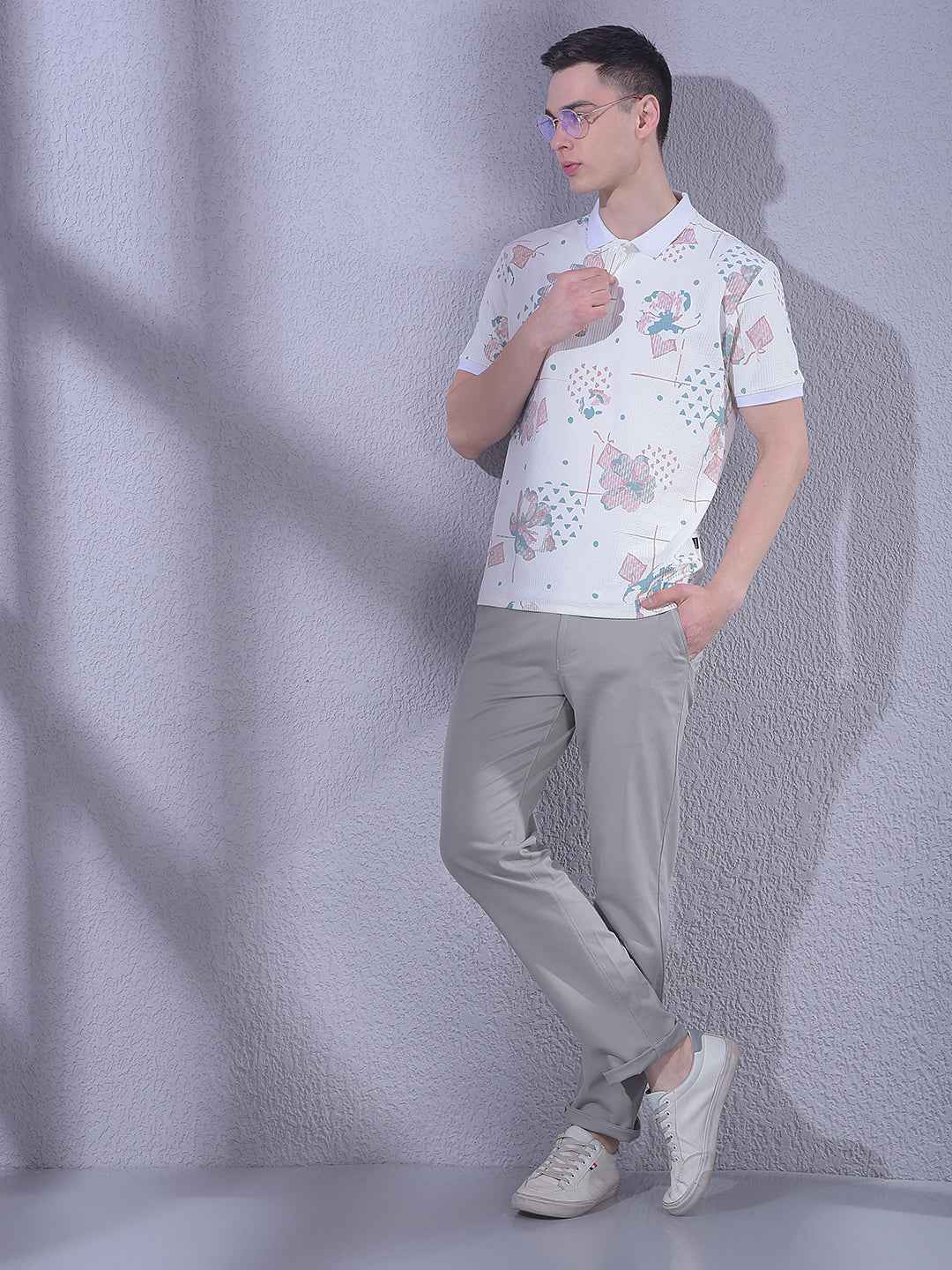 Blue Floral Print T-Shirt