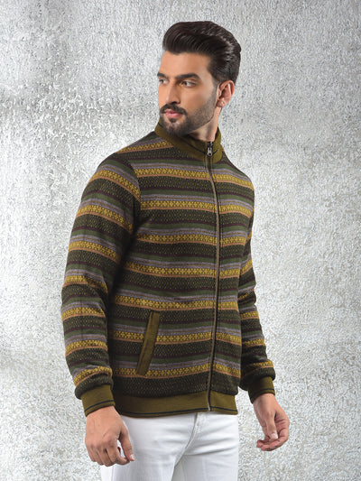 Green Jacquard Reversible Jacket