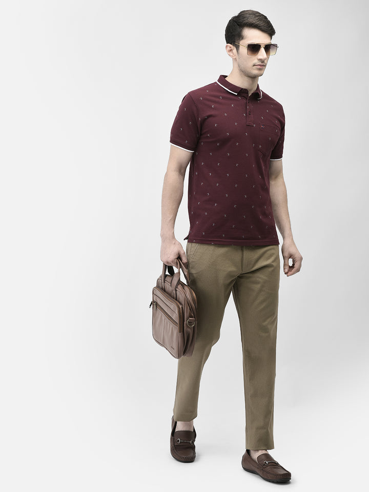 Khaki Printed Trousers