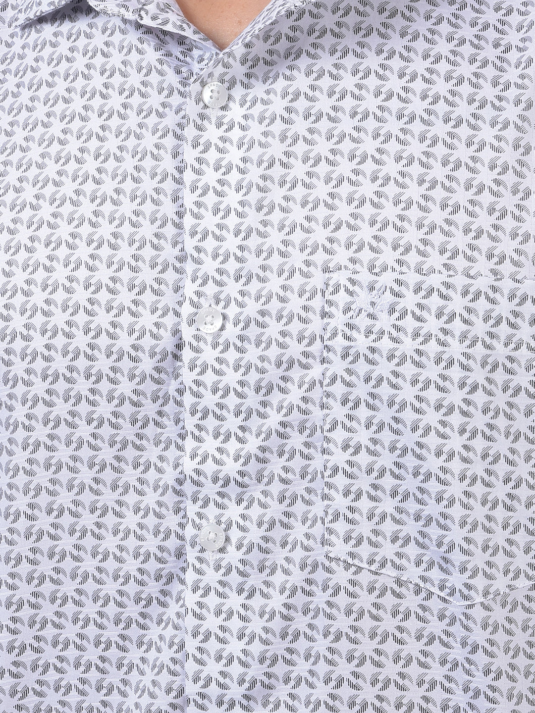 White Printed 100% Cotton Shirt