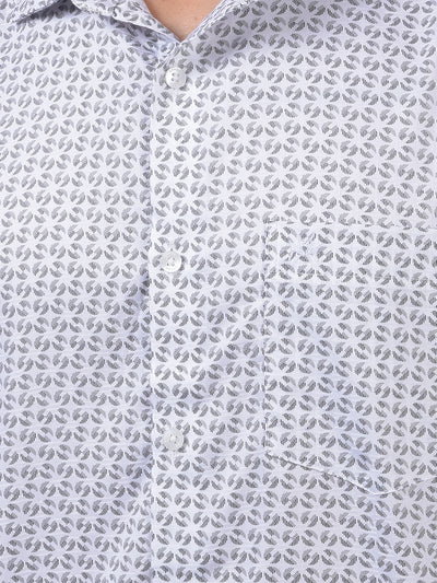 White Printed 100% Cotton Shirt