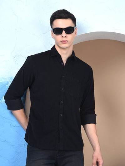 Black 100% Cotton Corduroy Shirt