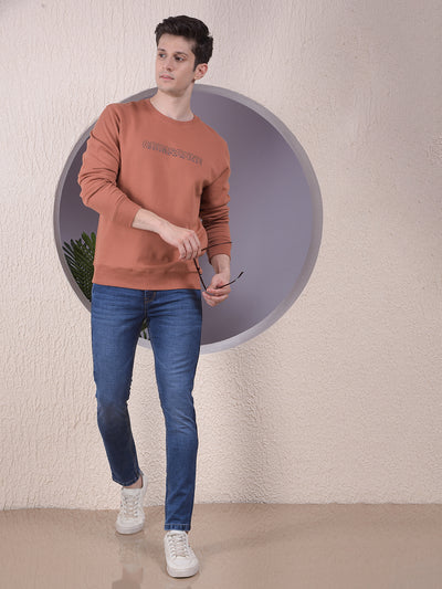 Red Typographic Print Sweatshirt