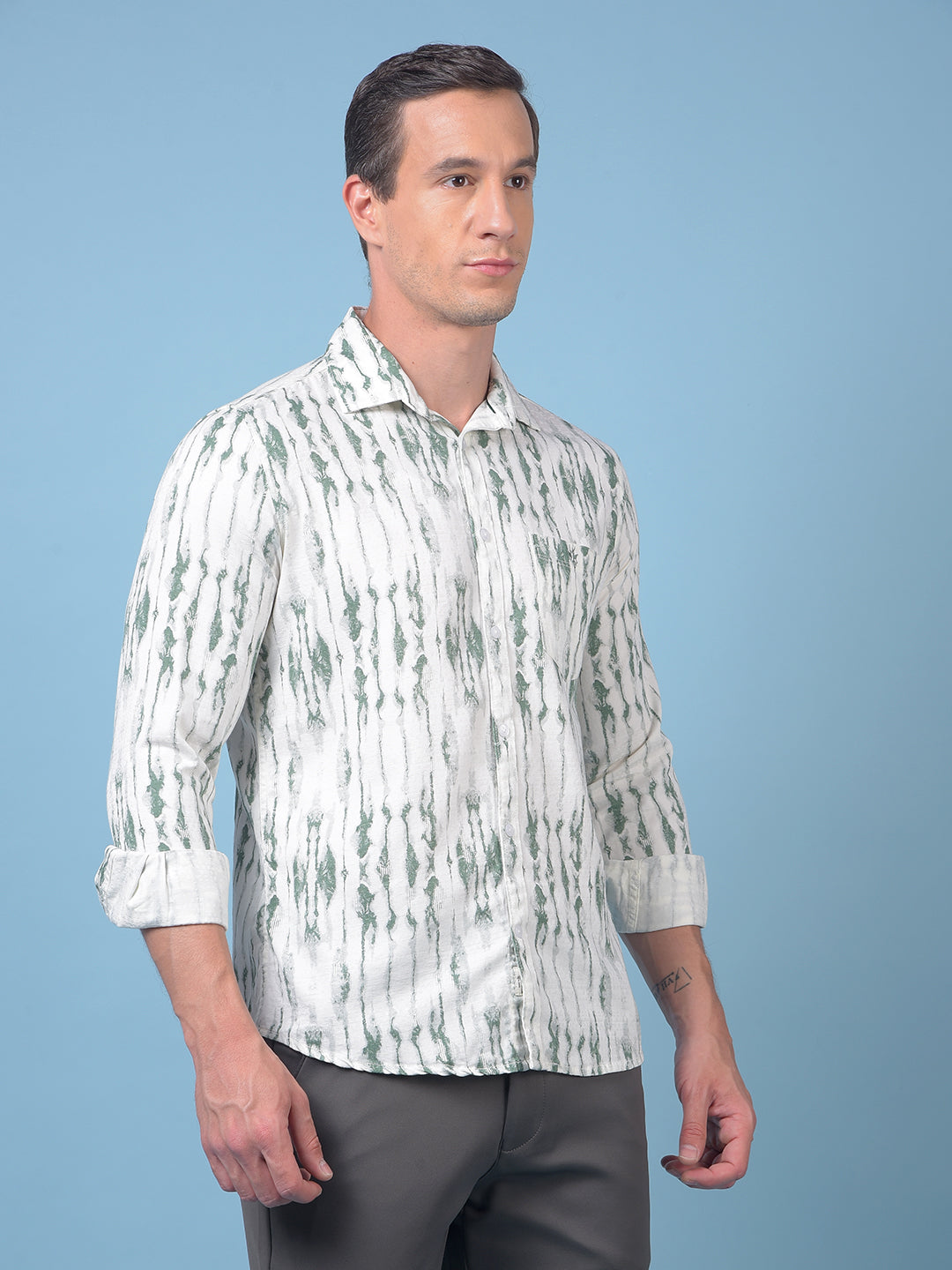 Green Printed Shirt