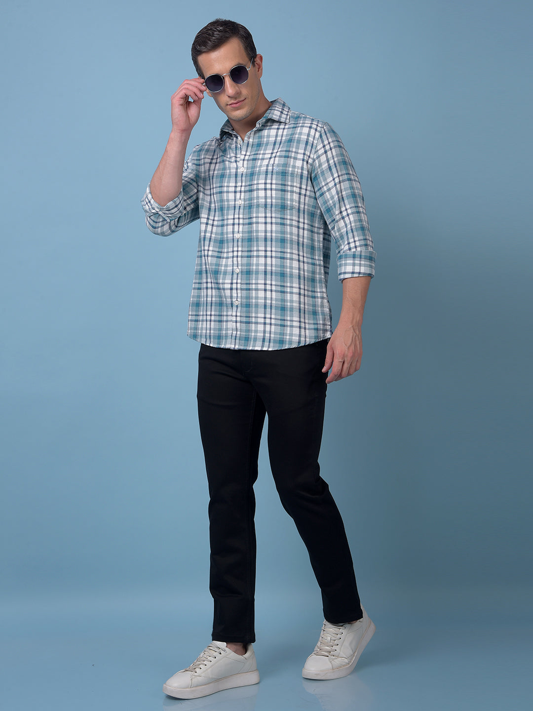 Green Checked 100% Cotton Shirt