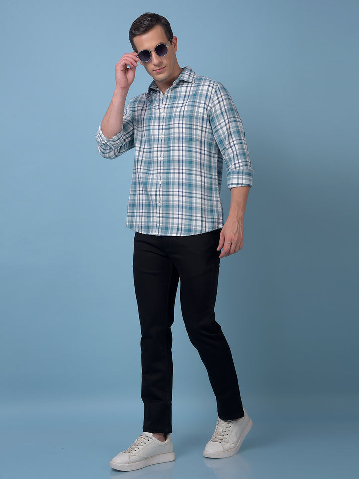 Green Checked 100% Cotton Shirt