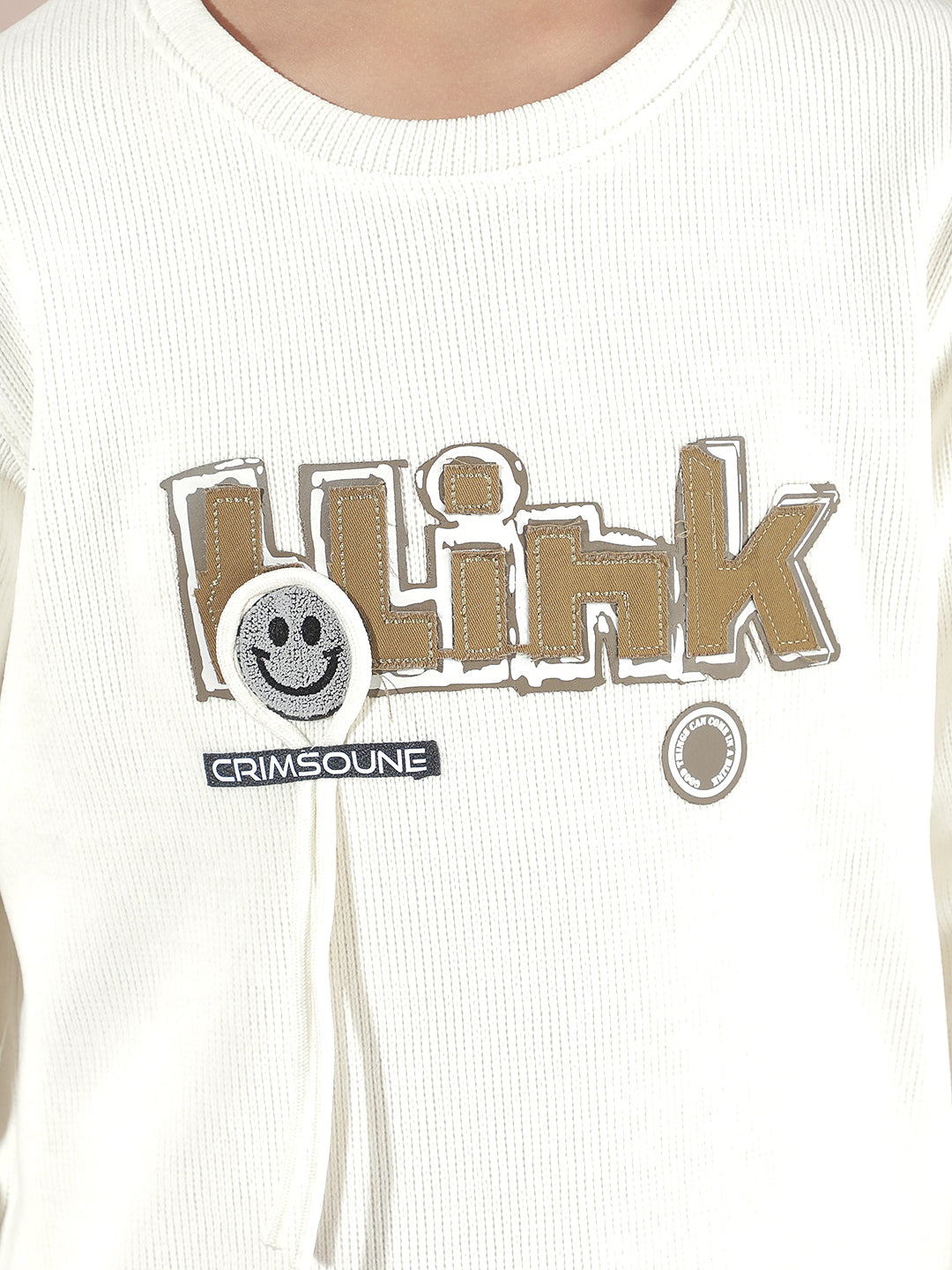 Cream Embellished Sweatshirt