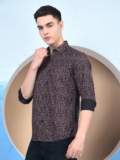 Purple Abstract Print 100% Cotton Shirt