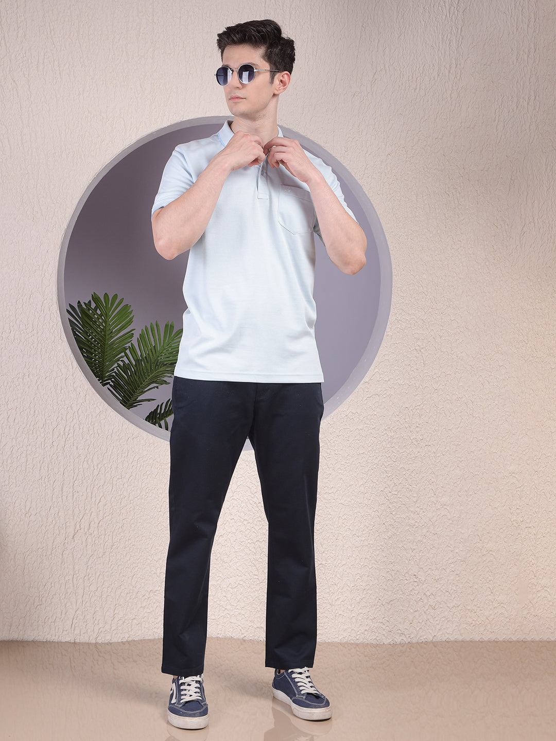 Navy Blue Chino Trousers