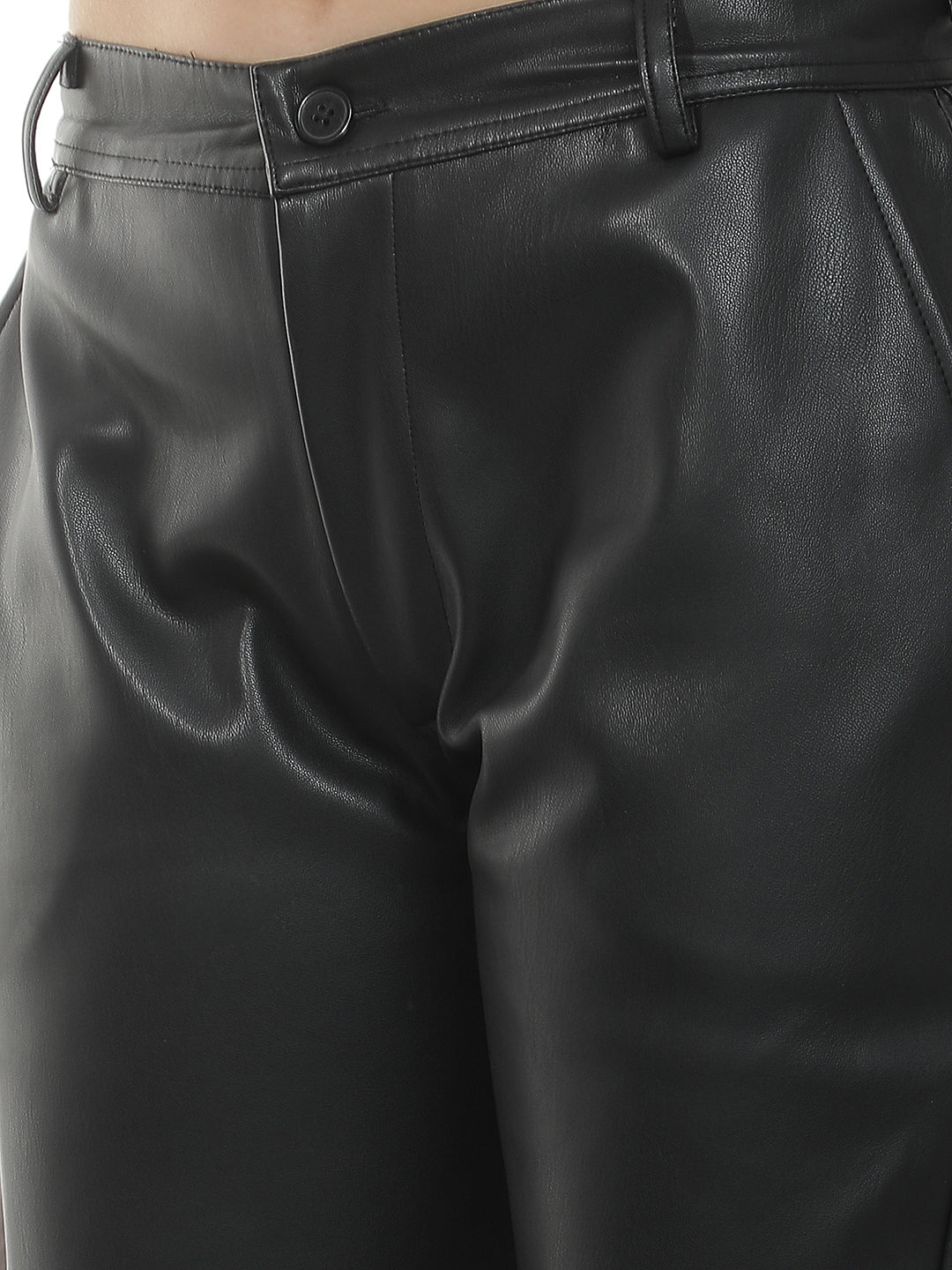 Black Bootcut Casual Trousers