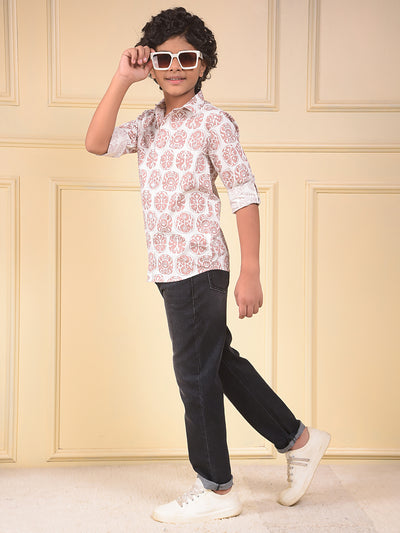 Brown Printed Shirt