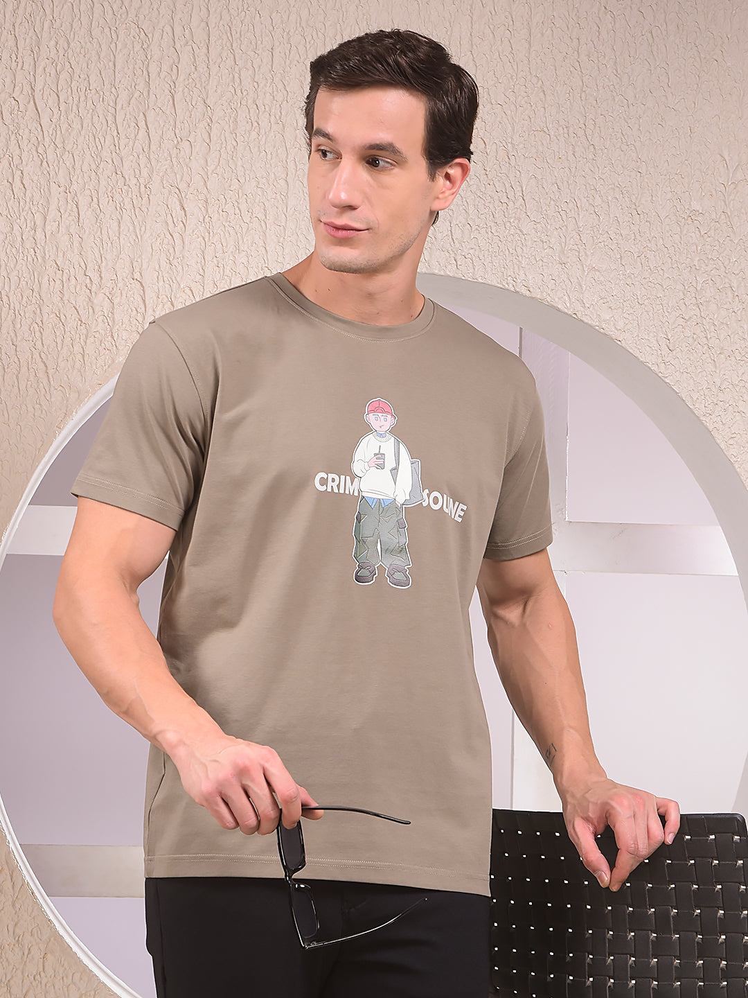Olive Graphic Print T-Shirt