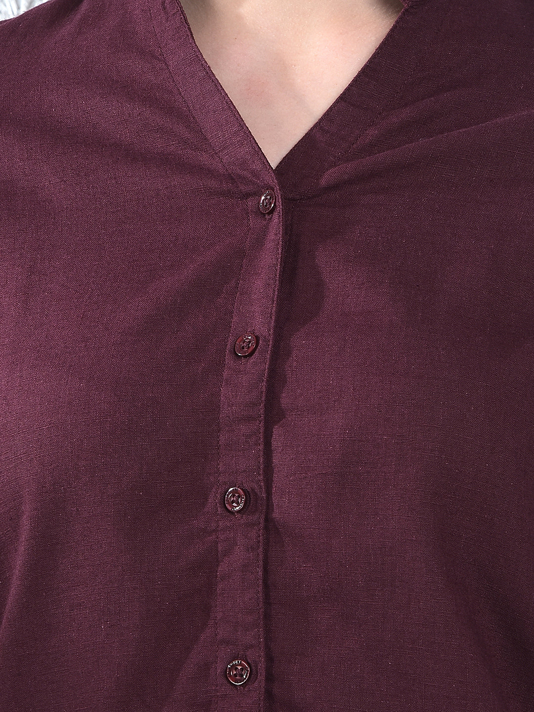 Plum Allure Mandarin Shirt