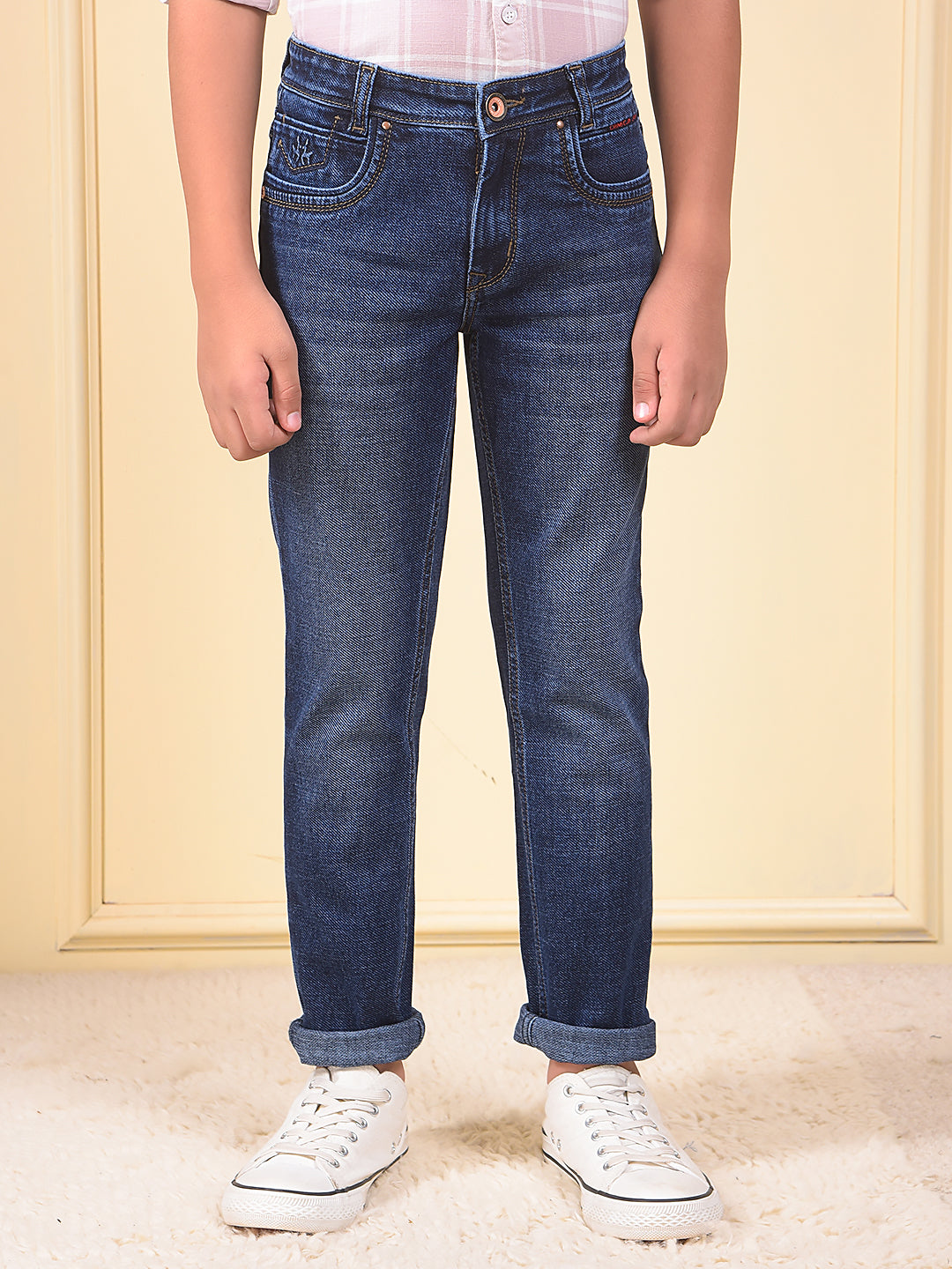 Chic Dark Wash Blue Jeans