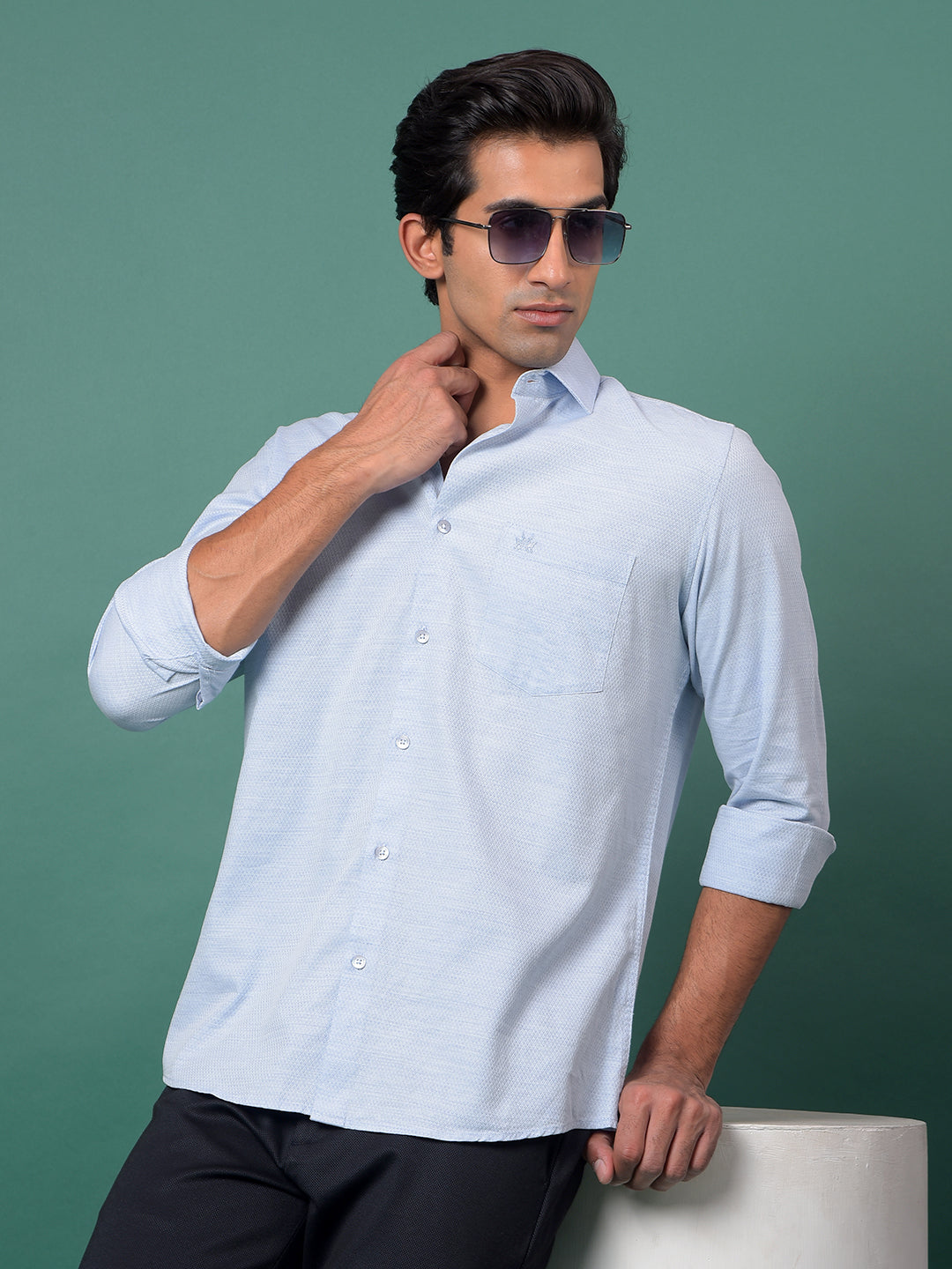 Blue Jacquard Shirt
