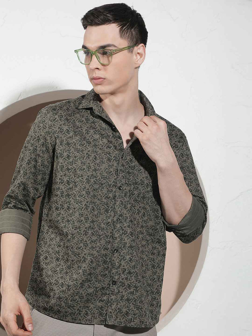 Green Graphic Print Shirt