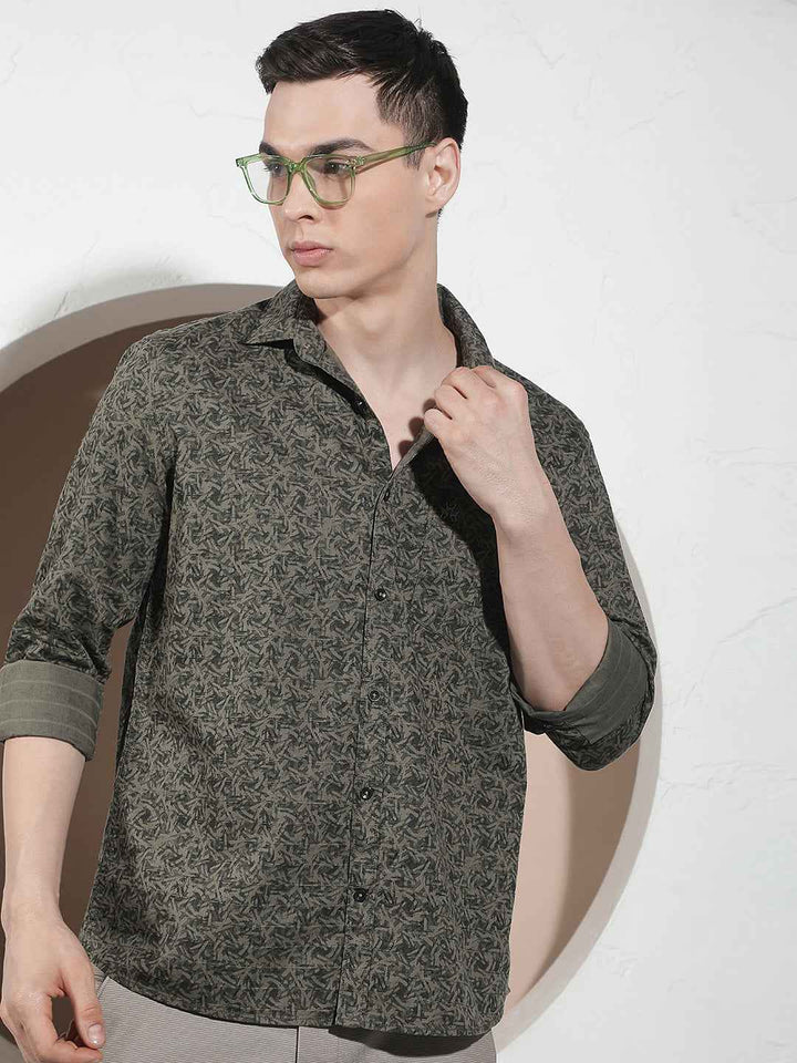 Green Graphic Print Shirt
