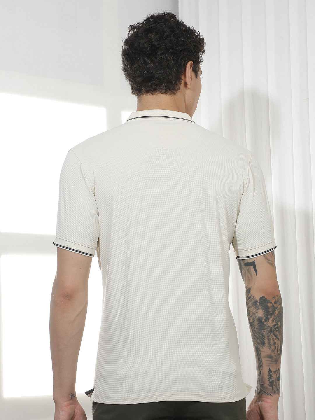Cream Casual Polo T-Shirt