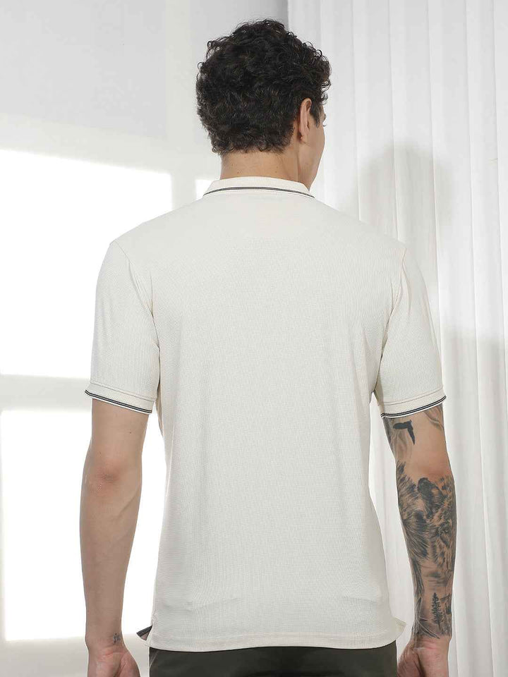 Cream Casual Polo T-Shirt