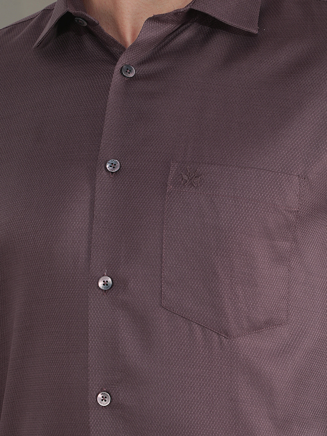 Relaxed Mocha Brown Jacquard Shirt