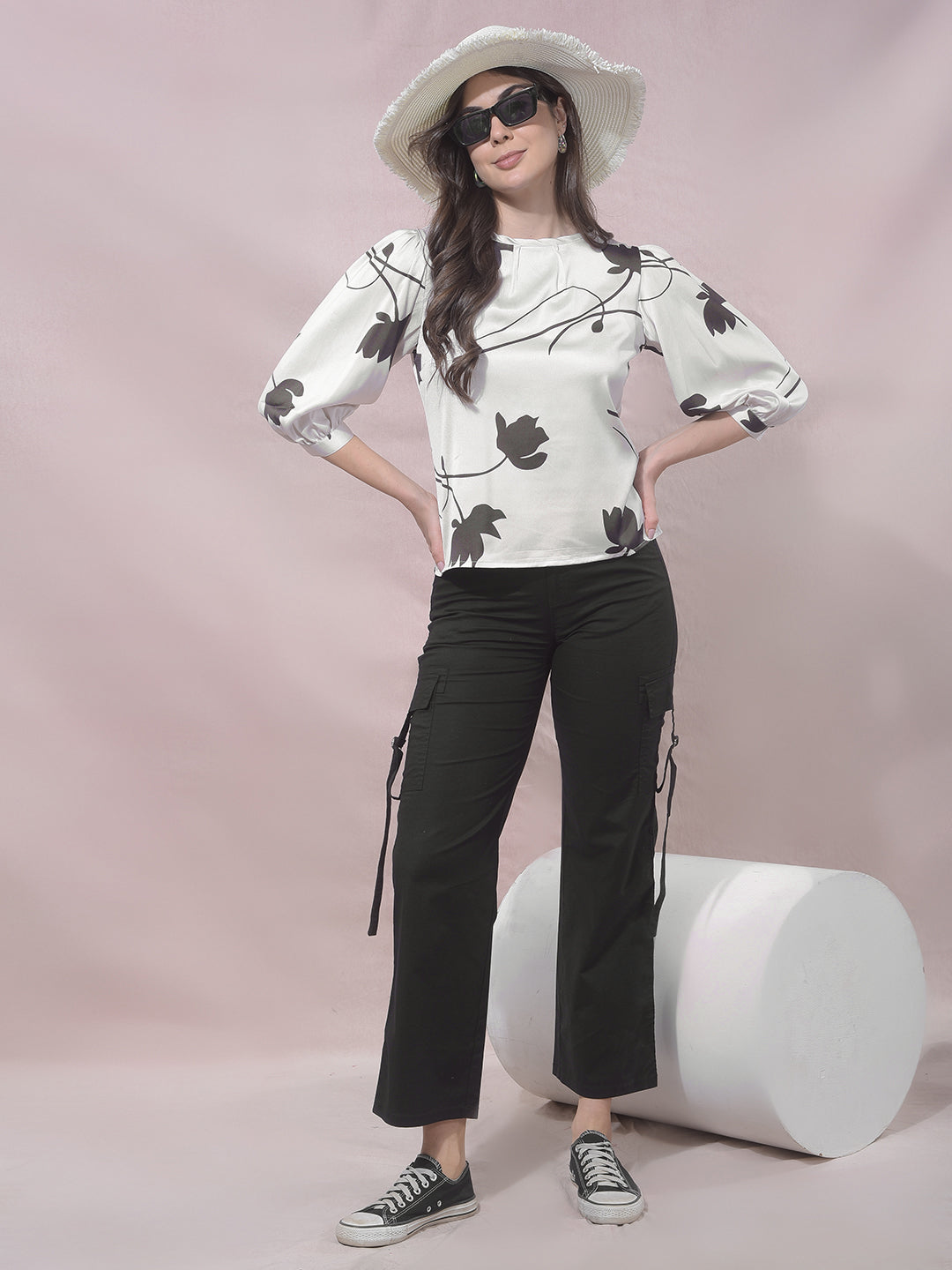 PurePetals White Floral Top