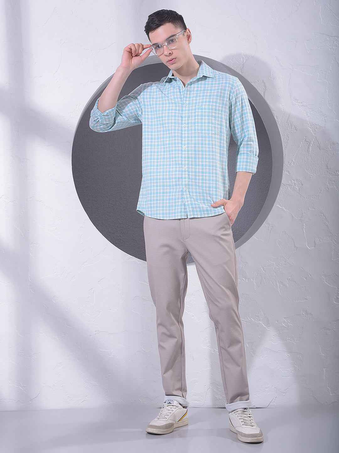 Green Checked 100% Cotton Shirt