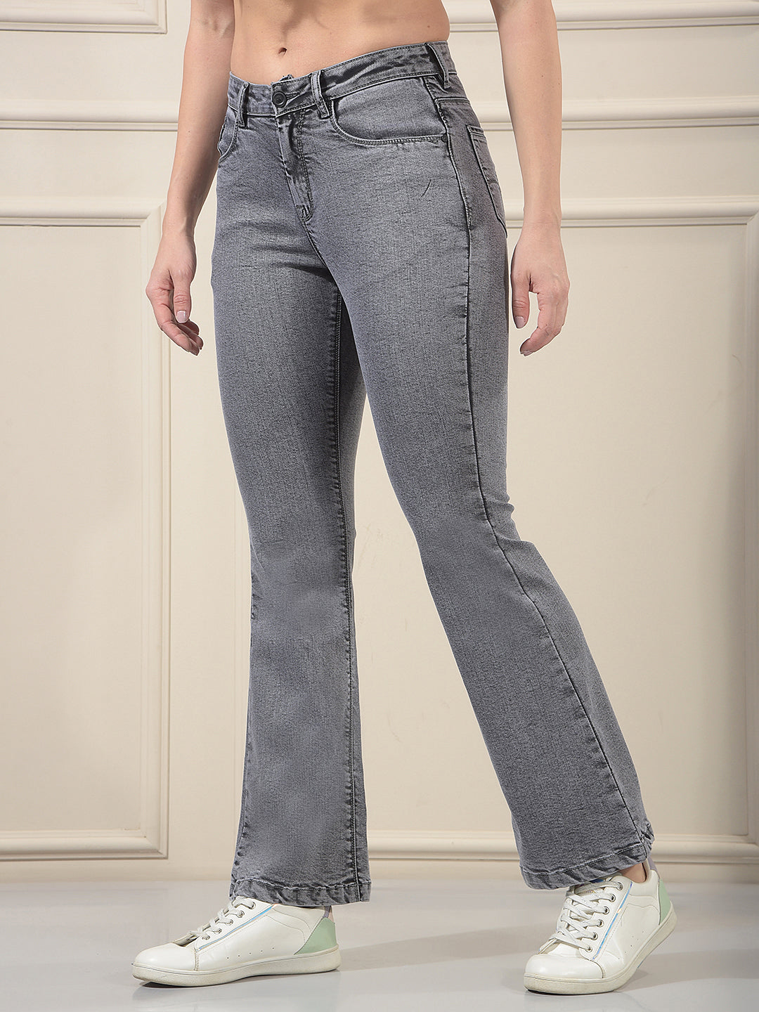 Contemporary Fog Grey Bootcut Jeans