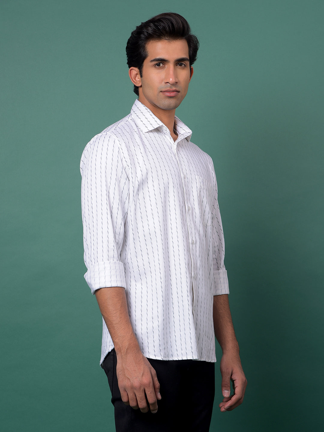 White Vertical Stripes Shirt