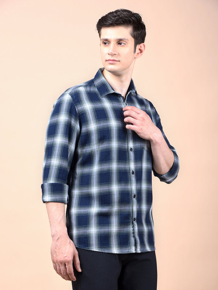 Green Checked 100% Cotton Shirt