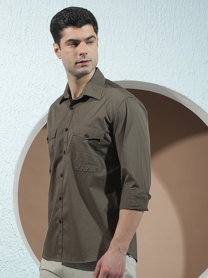 Grey Double Pocket Shirt