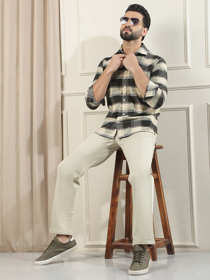 Green Checked Corduroy Shirt