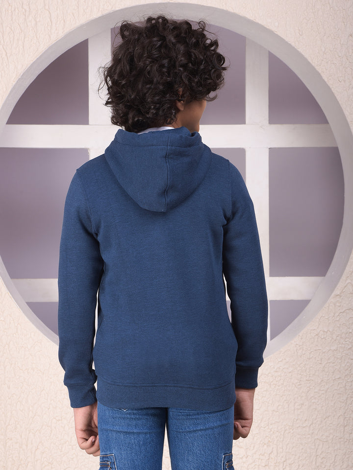 Blue Hooded Neck Sweatshirt