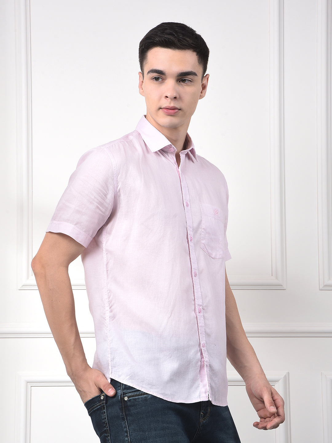 Soft Rose Linen Classic Shirt