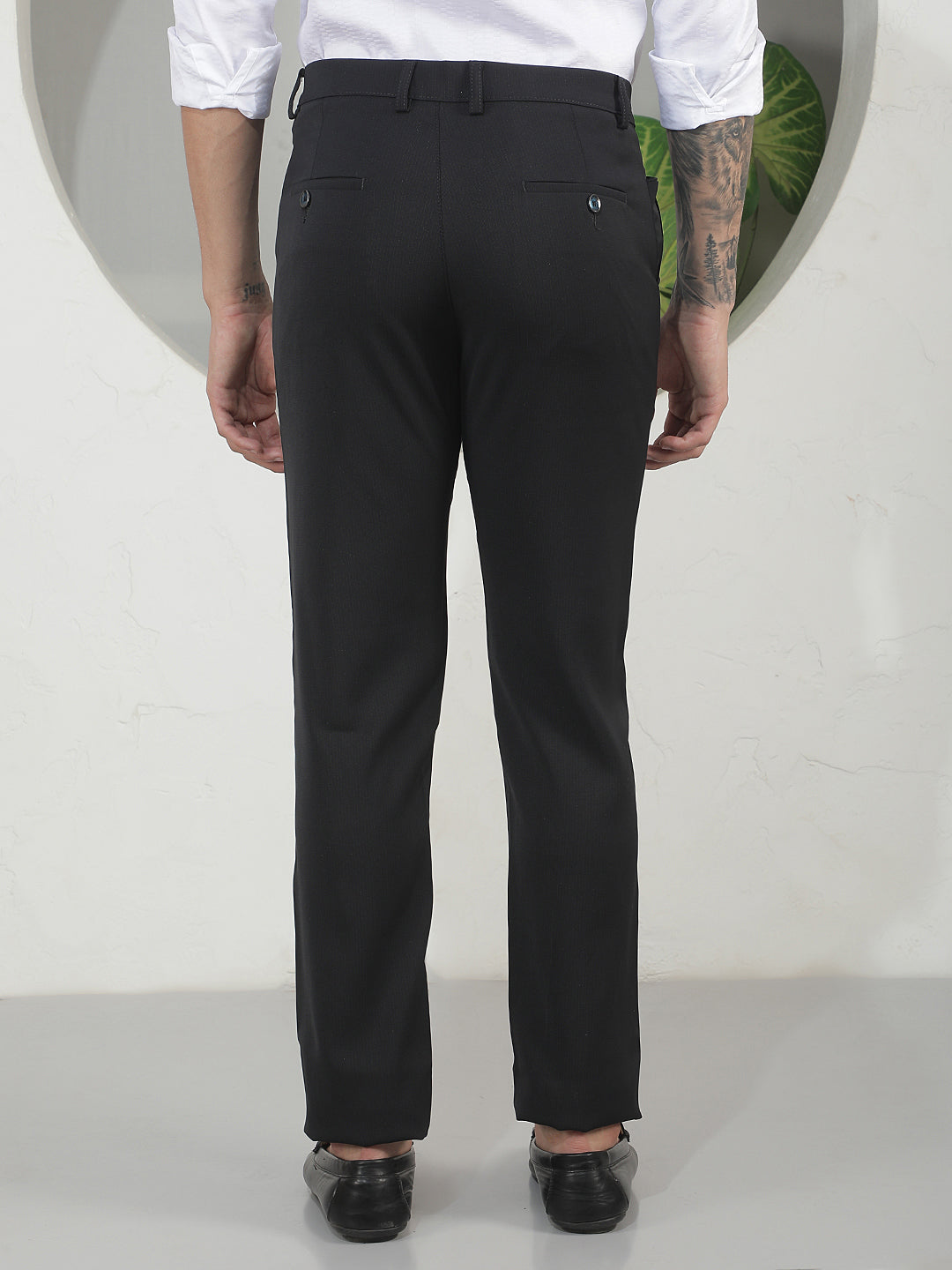 Navy Blue Printed Trousers