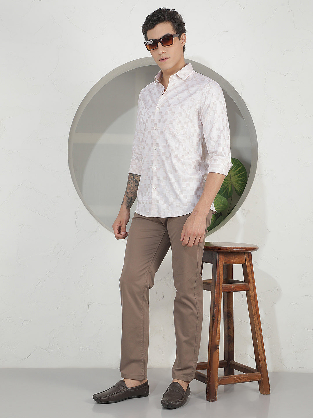 Modern Dune Khaki Straight Trousers