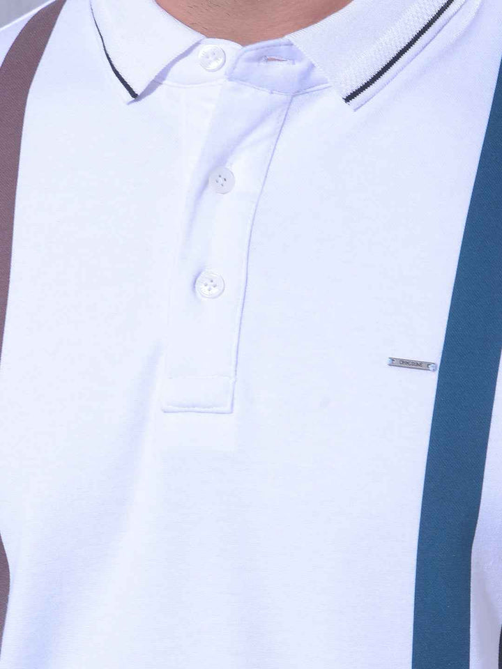 White Vertical Striped T-Shirt