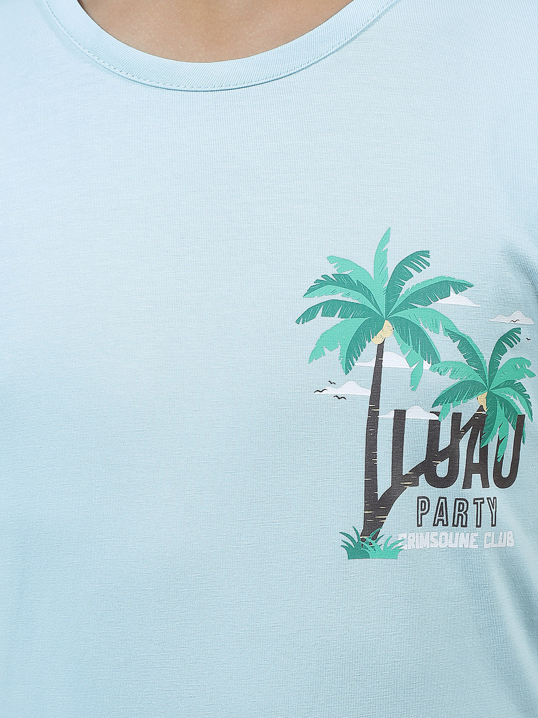 Sky Blue Typographic T-Shirt