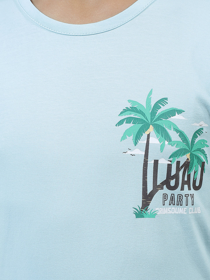 Sky Blue Typographic T-Shirt