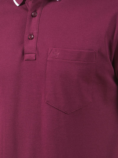 Wine Polo Neck T-Shirt
