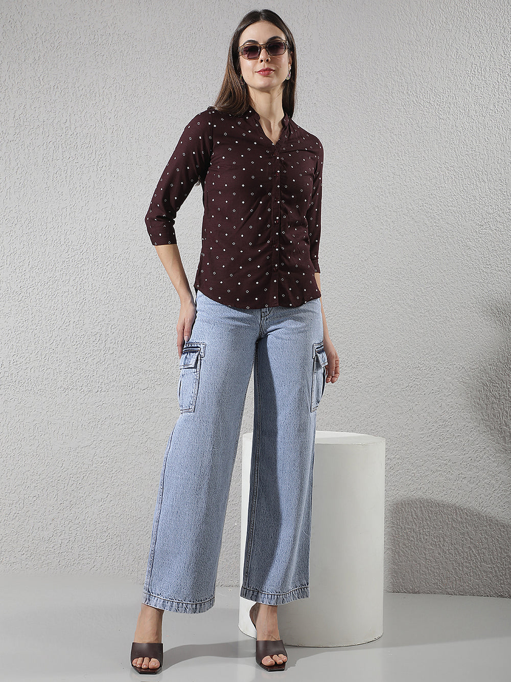 Blue 100% Cotton Cargo Jeans