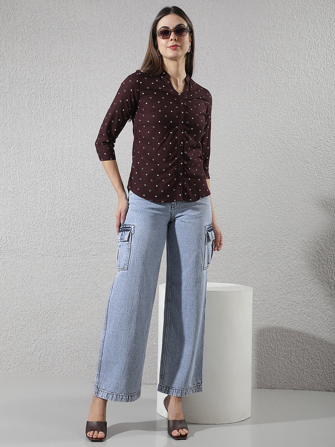 Blue 100% Cotton Cargo Jeans