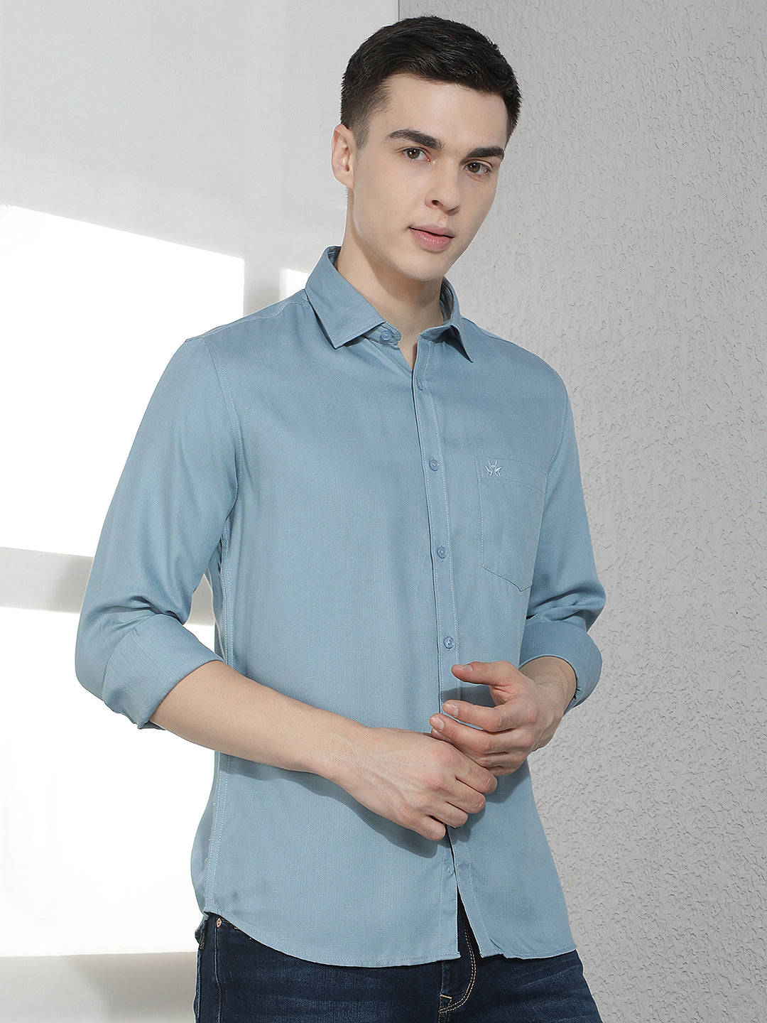 Vibrant Blue Casual Shirt