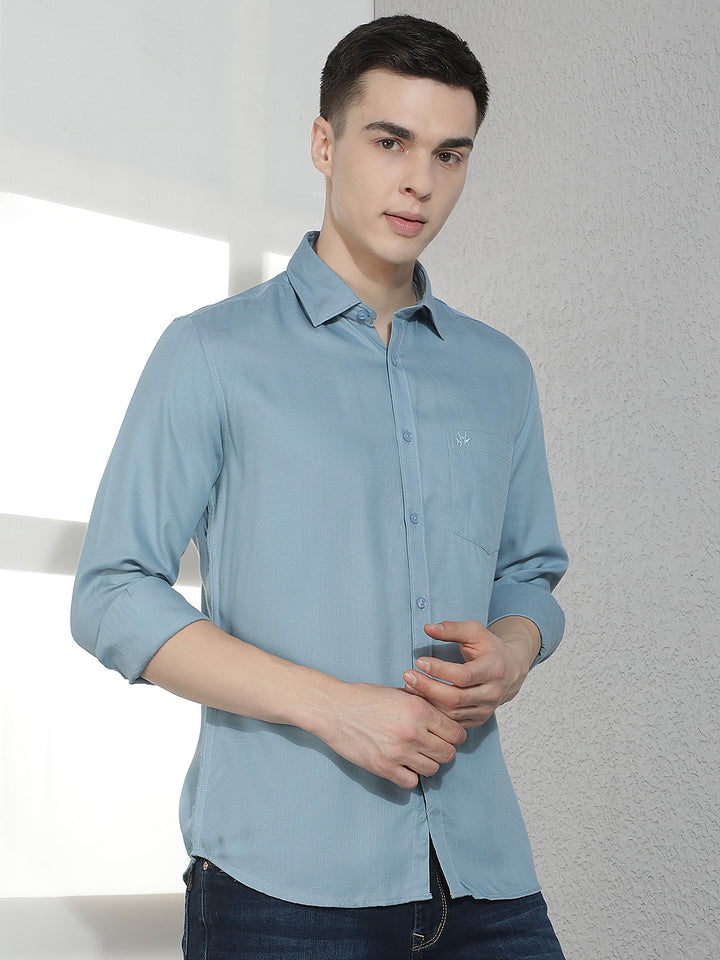 Vibrant Blue Casual Shirt