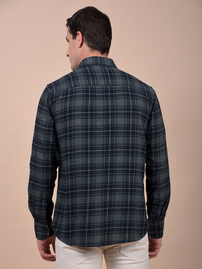 Green Checked 100% Cotton Shirt