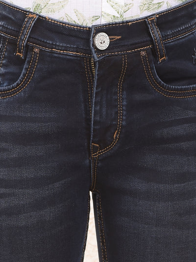 Snatched Dark Wash Slim Blue Jeans